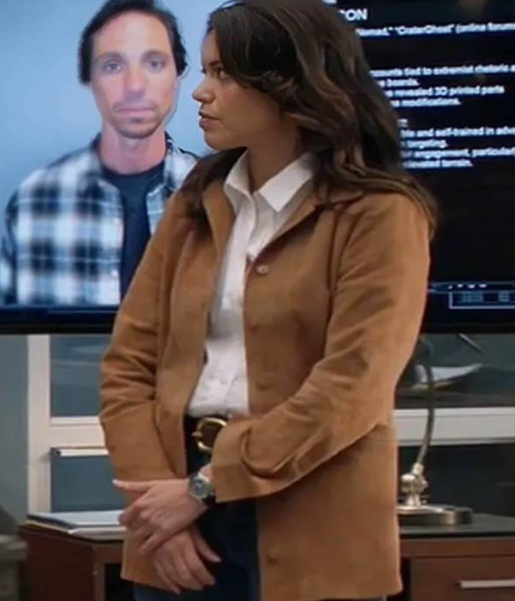 The Rookie 2026 Alyssa Diaz Brown Suede Jacket