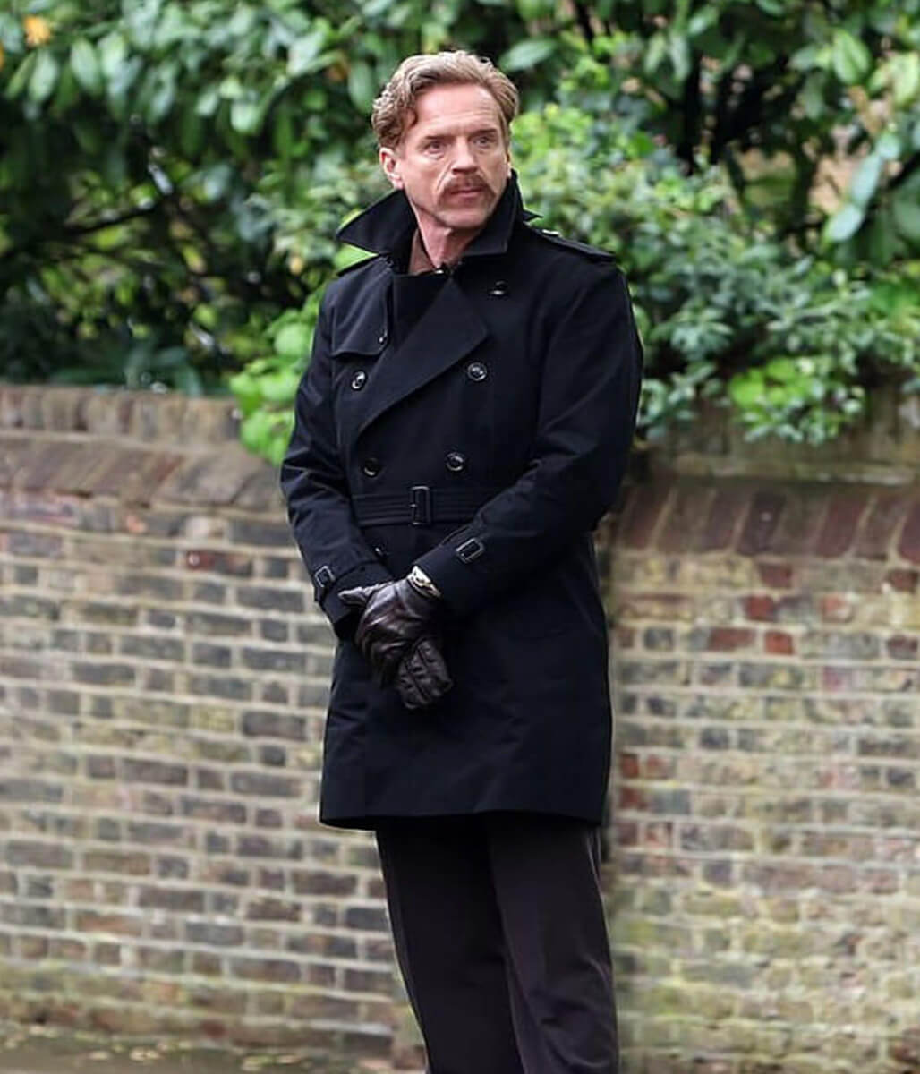 The Runner 2026 Damian Lewis Black Cotton Coat
