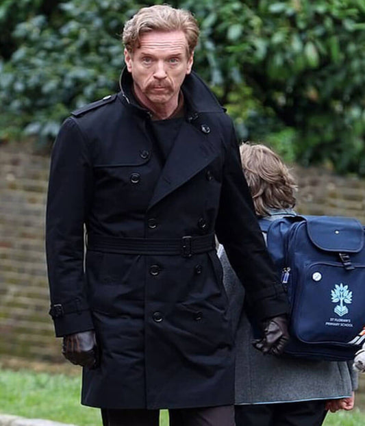 The Runner 2026 Damian Lewis Black Cotton Coat