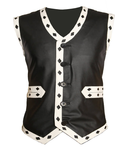 The Warriors Movie Back Embroidered Patch Black Leather Vest