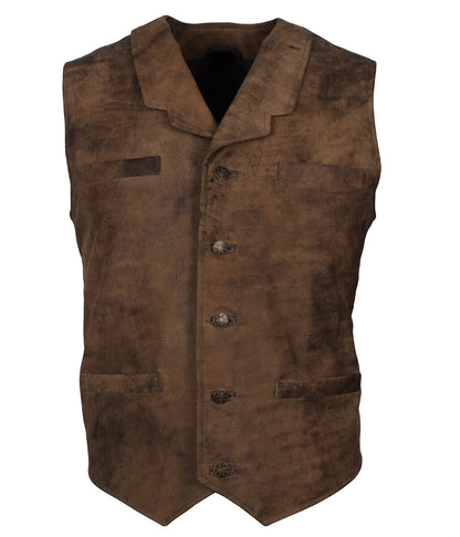 The Warriors Movie Back Embroidered Patch Brown Leather Vest