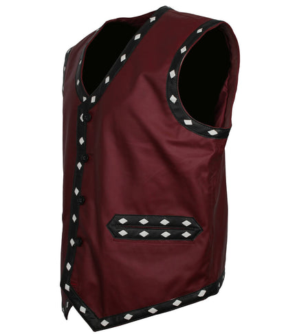 The Warriors Movie Maroon Leather Vest