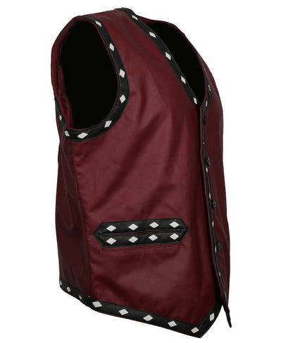 The Warriors Movie Maroon Leather Vest