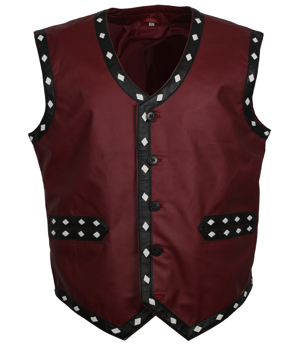 The Warriors Movie Maroon Leather Vest