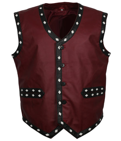 The Warriors Movie Maroon Leather Vest