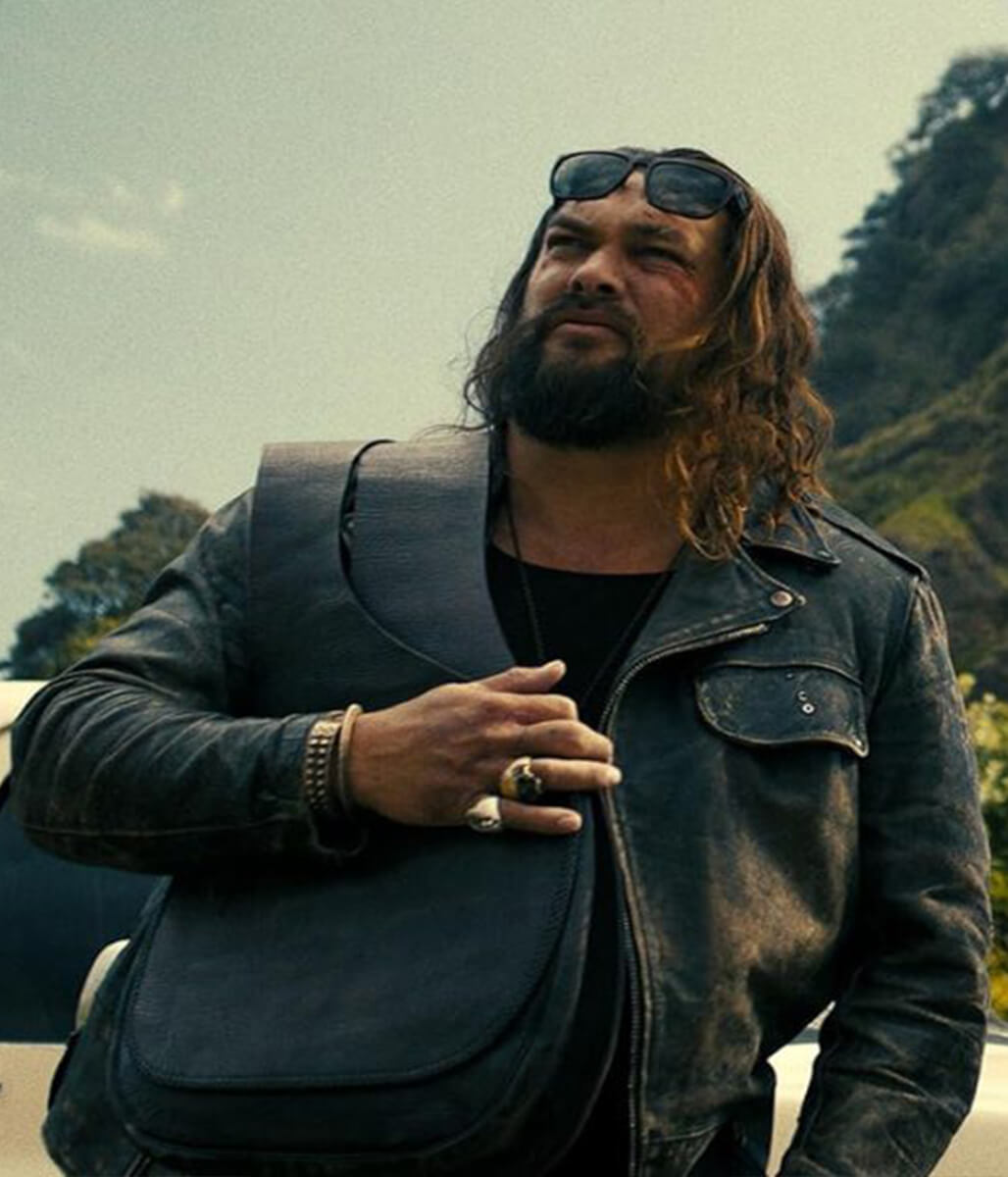The Wrecking Crew 2026 Jason Momoa Black Leather Jacket