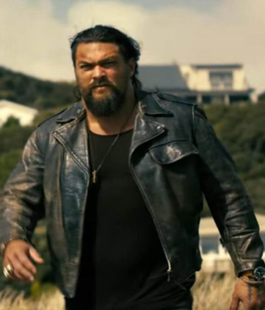 The Wrecking Crew 2026 Jason Momoa Black Leather Jacket