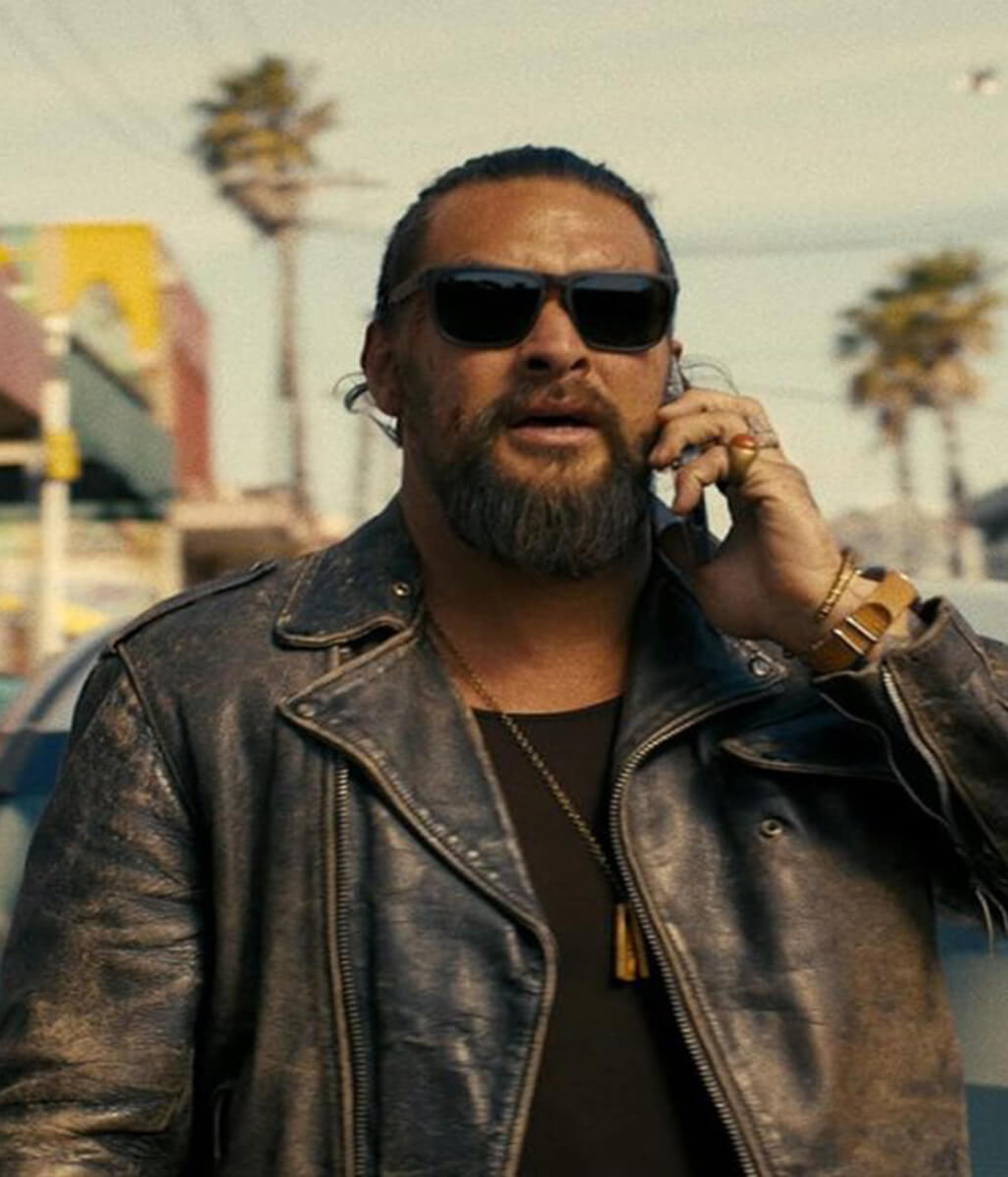 The Wrecking Crew 2026 Jason Momoa Black Leather Jacket
