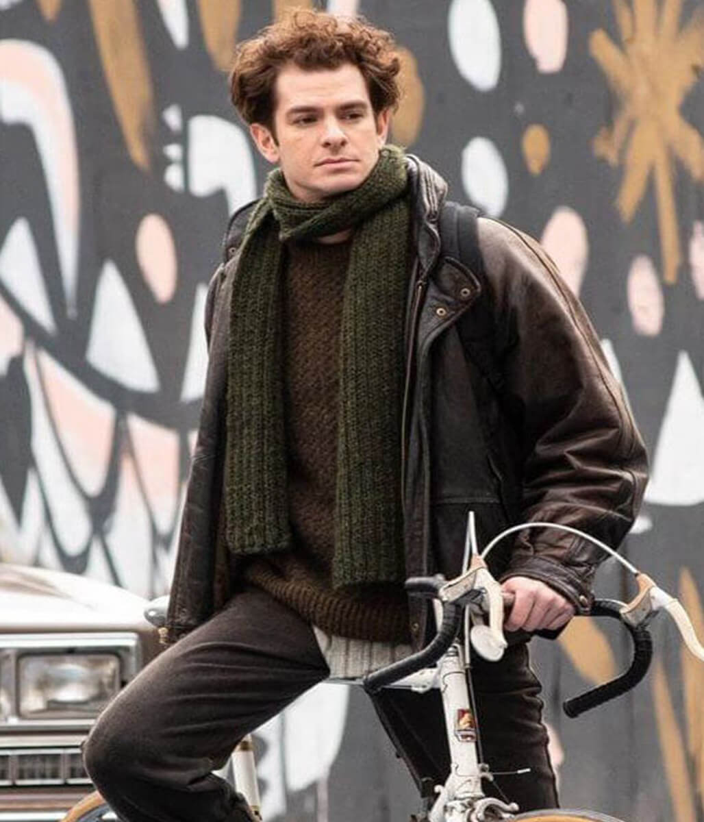 Tick Tick Boom 2020 Andrew Garfield Brown Leather Jacket