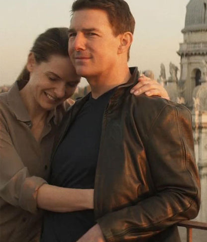 Tom Cruise Mission Impossible Dead Reckoning Black Leather Jacket