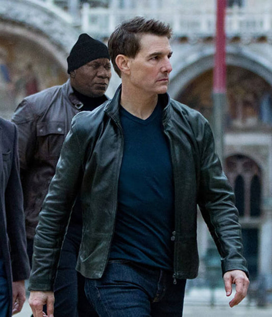 Tom Cruise Mission Impossible Dead Reckoning Black Leather Jacket
