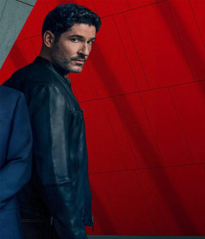 Tom Ellis CIA 2026 Black Leather Jacket