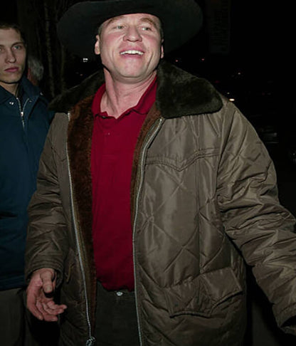 Val Kilmer Vintage Brown Puffer Bomber Jacket