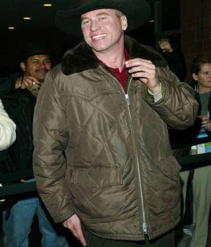 Val Kilmer Vintage Brown Puffer Bomber Jacket