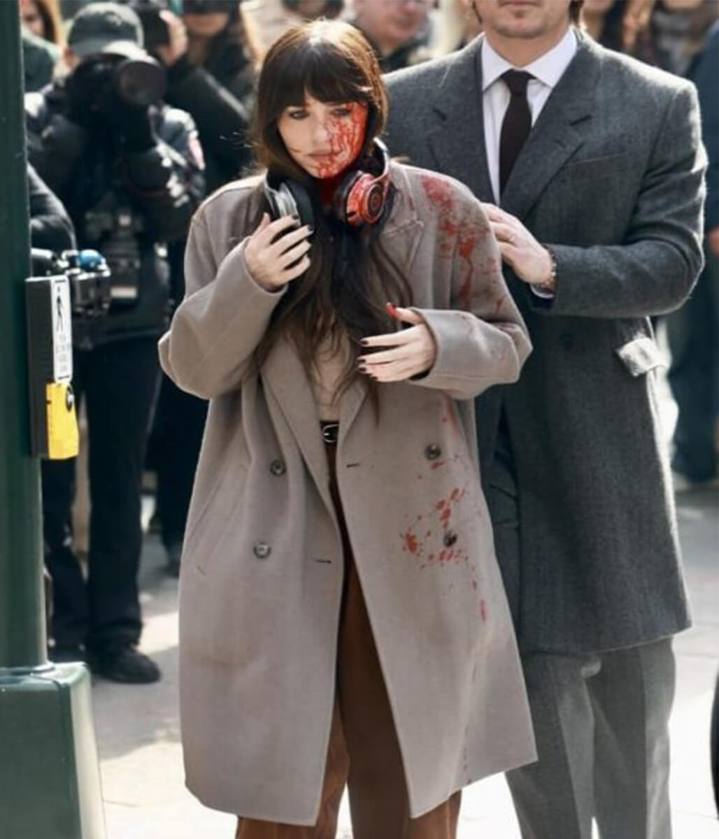 Verity 2026 Dakota Johnson Grey Wool Coat