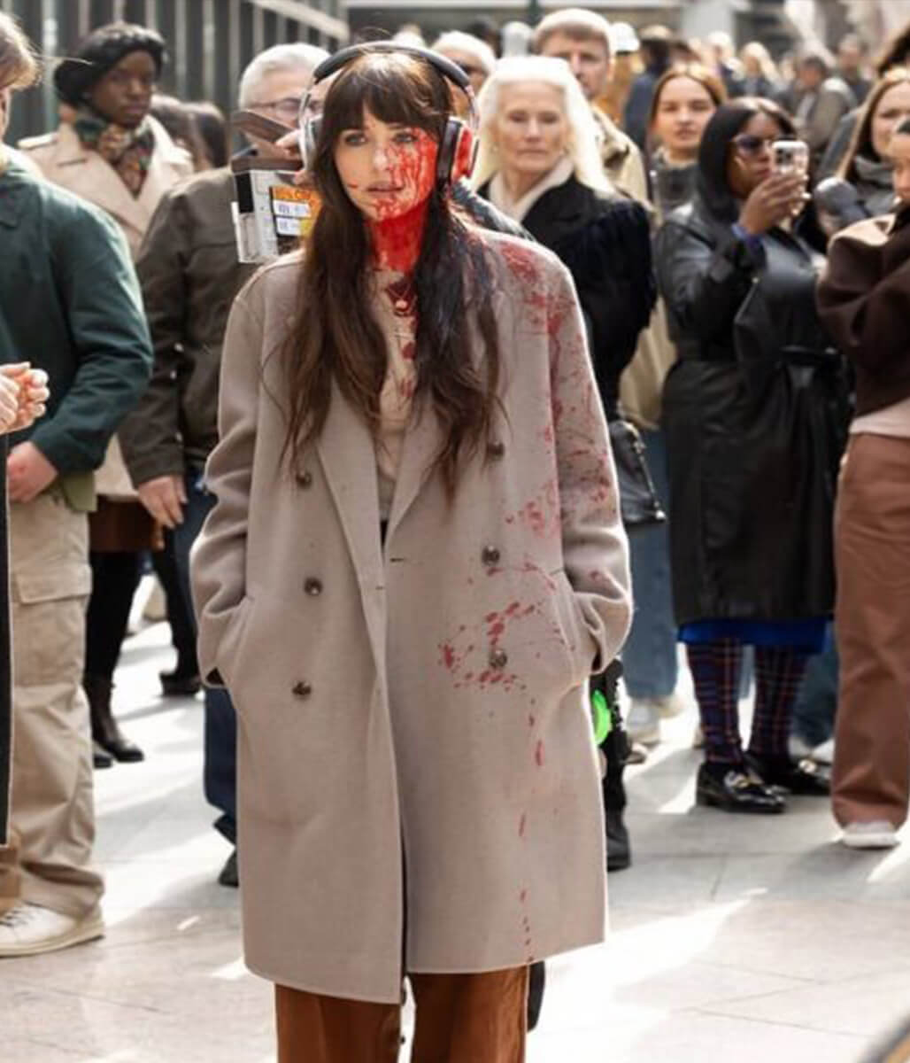 Verity 2026 Dakota Johnson Grey Wool Coat