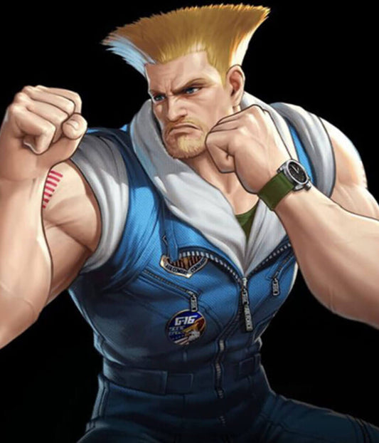 William Guile Street Fighter 6 Cotton Blue Jumpsuit