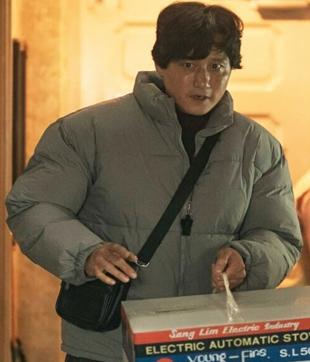 Yang Gwan When Life Gives You Tangerine Grey Puffer Jacket