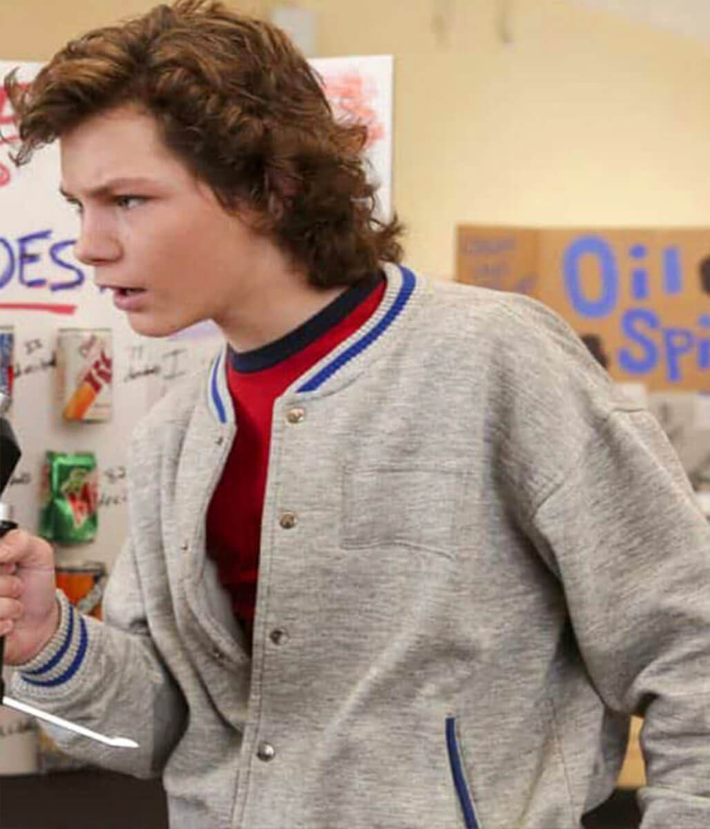 Young Sheldon S01 Georgie Cooper Grey Bomber Jacket