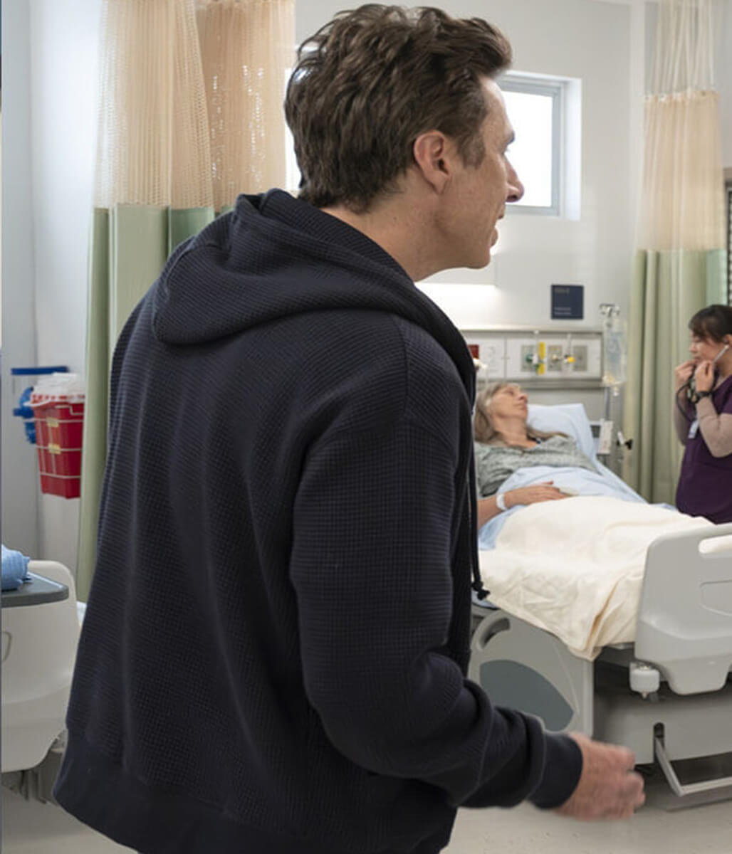 Zach Braff Scrubs S01 Grey Zipup Hoodie