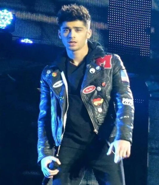 Zayn Malik Black Leather Biker Jacket