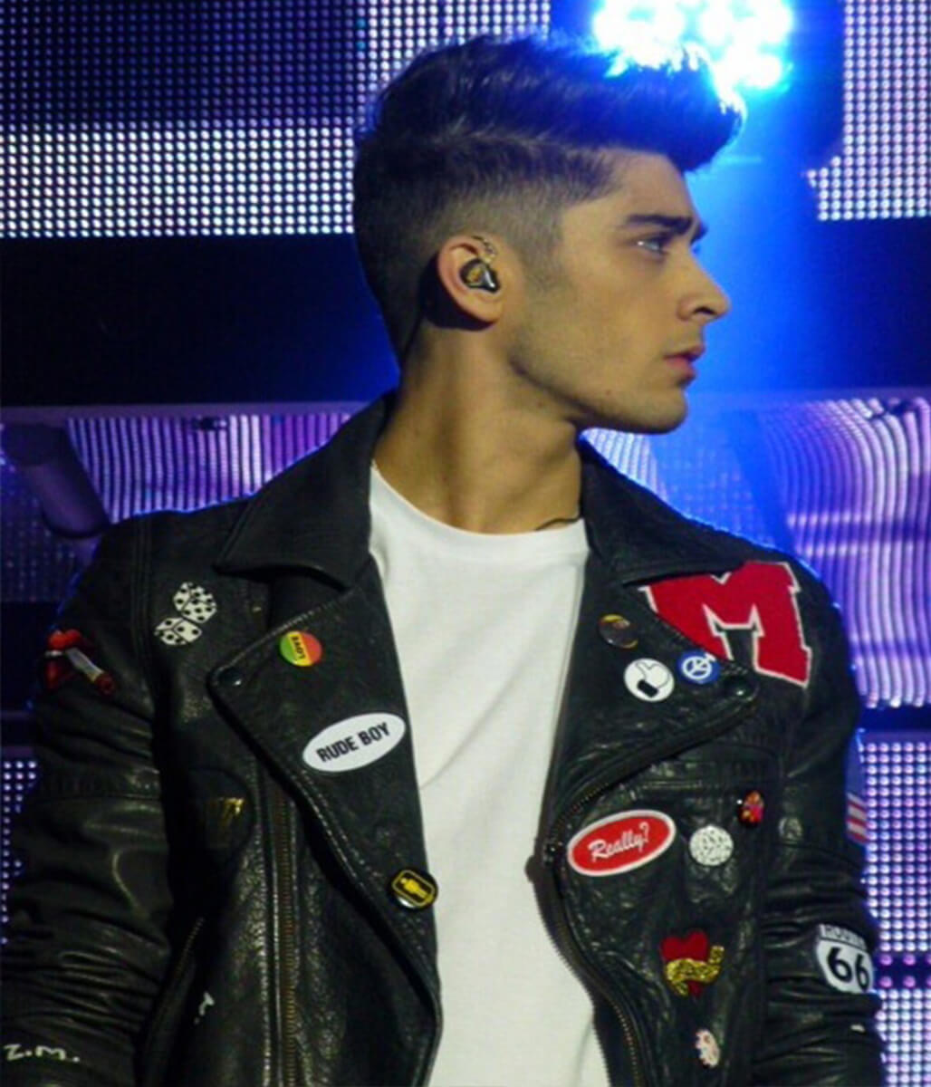 Zayn Malik Black Leather Biker Jacket