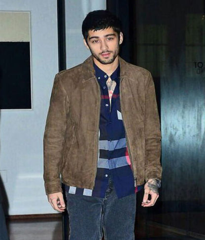 Zayn Malik Brown Suede Leather Jacket