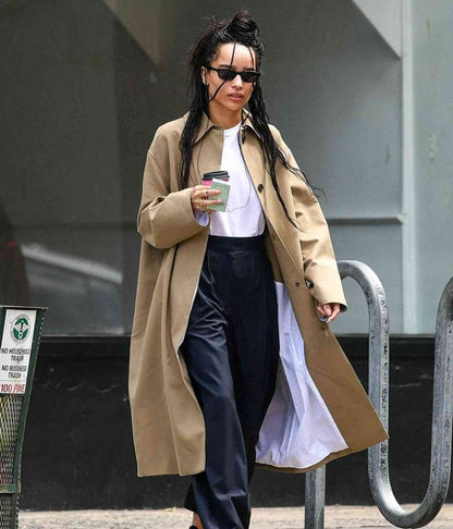 Zoe Kravitz Beige Cotton Trench Coat