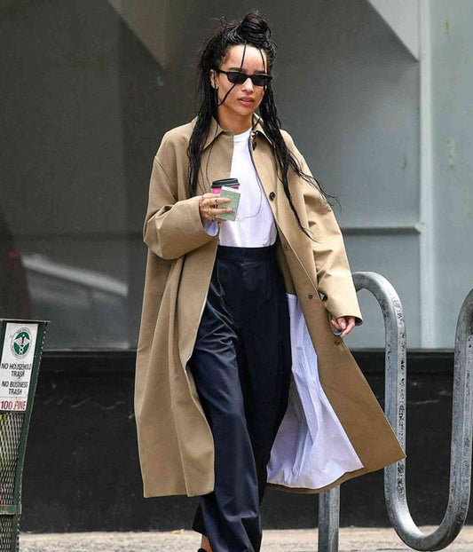Zoe Kravitz Beige Cotton Trench Coat