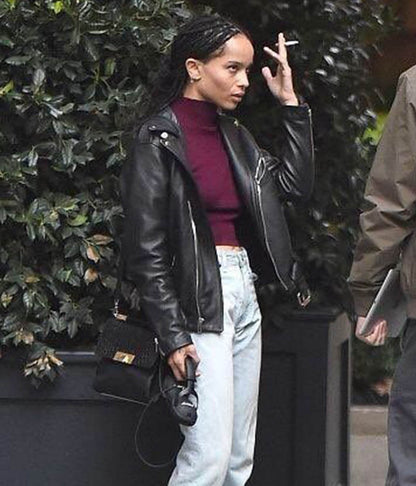 Zoe Kravitz Black Leather Jacket